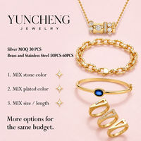 Collier YUNCHENG en laiton plaqué or 14 carats avec perles à facettes, délicat, en forme de Y, avec fermoir, idéal pour les soirées et bals de promo
