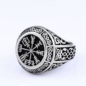 SS8-657R Stahl-Soldat Nordischer Wikinger Amulett-Kompass für Herren <span class=keywords><strong>Ring</strong></span> Edelstahl-Schmuck Geschenk - Product Image 2