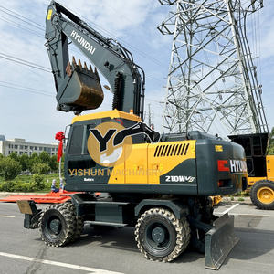 Excavadora de ruedas de 21 toneladas usada con certificación CE excavadora de segunda mano importada Hyundai 210 215 220 con precio bajo - Product Image 1