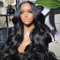 Wig Rambut Asli Tanpa Lem Wear Go Human Hair dengan Miny Knots, Tebal Berlapis, Bergelombang Mengembang 5_5 13_4 Full Lace