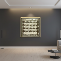 Peinture décorative en papier 3D tissé à la main, boîte à ombre en papier Xuan, décoration murale pour hôtel moderne et maison