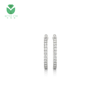 Boucles d'oreilles uniques en or blanc 18k Hpht Cvd, diamants cultivées en laboratoire, prix de gros par Carat