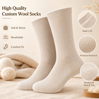 Chaussettes en laine mérinos jacquard personnalisées de haute qualité, épaisses et confortables, pour femmes et hommes, chaussettes courtes