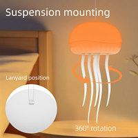 2025 créatif maison LED veilleuse dynamique commande vocale lampe ambiante Rechargeable ABS méduse couleur changeante Design moderne