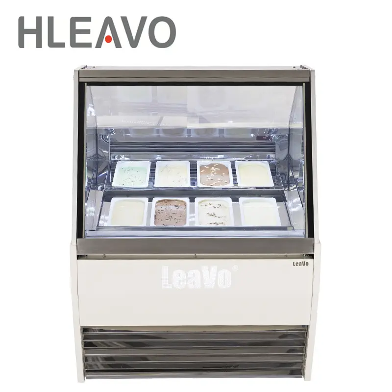 Helado de recogiendo congelador refrigerador de hielo crema escaparate