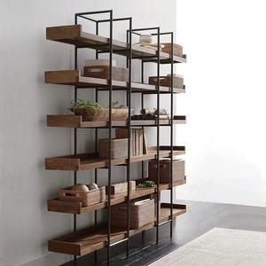 Modern <b>Pine</b> Wood Adjustable Tiered <b>Shelf</b> Storage Rack Floor-standing Bookshelf with Back for Living Room Furniture - Product Image 2