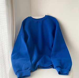 Venta al por mayor sudaderas personalizadas para mujeres Sudadera corta de lana de gran tamaño niñas Streetwear pulóveres hombro caído mujeres - Product Image 4