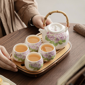 ชุดน้ำชาจีน ชุดกาน้ำชา 1 ใบ และถ้วยชา 4 ใบ ชุดน้ำชาคุนฟูสุดหรู - Product Image 6