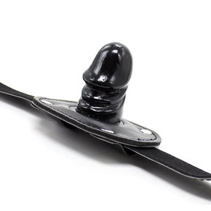 Регулируемая бандажная кожаная секс-игрушка с фиксируемым фаллоимитатором и кляпом для пениса БДСМ - Product Image 4