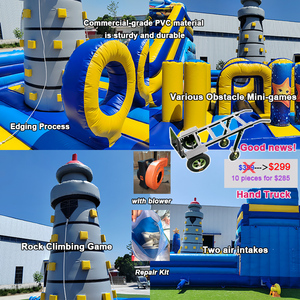 Parcours d'obstacles gonflable sur <span class=keywords><strong>le</strong></span> thème de l'océan, toboggan sec avec animaux marins pour les fêtes d'enfants et la location commerciale pour les carnavals - Product Image 6