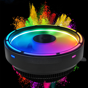 โรงงาน OEM ที่กําหนดเอง <span class=keywords><strong>COOLMOON</strong></span> คอมพิวเตอร์ด้านบนลง CPU Cooler TDP95W เกมพีซีพัดลม CPU <span class=keywords><strong>RGB</strong></span> 3PIN อัตโนมัติ <span class=keywords><strong>RGB</strong></span> ประหยัด CPU Cooler - Product Image 1