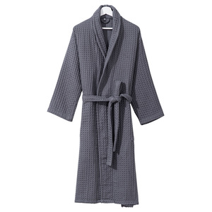 Peignoir d'hôtel Fan Xin Waffle, taille unique, épais, blanc, unisexe, pour la maison, le spa, la station balnéaire, avec impression de logo - Product Image 5