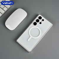 VAWI C012 Coque anti-jaunissement de haute qualité en gros pour Samsung S25 S24 S23 S22 Ultra/Plus, coque magnétique transparente en PC pour iPhone