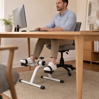 Mini vélo d'exercice sous bureau en fer, résistance réglable 80 kg, pédale antidérapante, pour rééducation à domicile et fitness senior