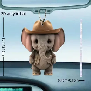 2डी ऐक्रेलिक फ्लैट पेंडेंट कार सजावट पेंडेंट हाथी के आकार का बैकपैक चाबी का गुच्छा सजावट अवकाश उपहार के लिए सबसे अच्छा उपहार