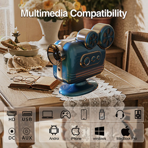 Portable Vintage Style <b>Projector</b> 1080P HD Autofocus Smart Home <b>Android</b> 9 Built-In Speakers Easy Wifi C300 Outdoor <b>Projector</b> - Product Image 1