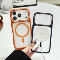 Casing Anti-Shock Desain Armor TPU+PC dengan Bingkai Kamera, Lapisan Karet Magnetik, Terlaris dan Ready Stock, Kompatibel untuk 17 Pro