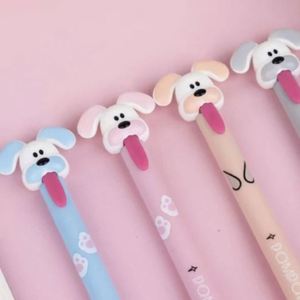 Cartoon Dog Shaped Cute 0.5mm Gel <b>Pen</b> Soft Grip Crystal Blue Wipeable <b>Refill</b> Comfortable Press for Durable Use Plastic Material - Product Image 3