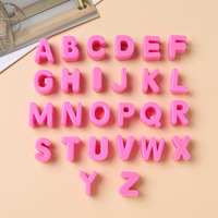 10 pièces/sac Perles lettres en acrylique à grand trou, perles lettres anglaises à trou horizontal, accessoires pour bracelets, bijoux perlés DIY