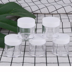 Hot bán 3g 5g 10g 15g 20g 30g Dài Mỏng <span class=keywords><strong>10</strong></span> ml 10g <span class=keywords><strong>10</strong></span> <span class=keywords><strong>gram</strong></span> rõ ràng 3ml 5ml <span class=keywords><strong>10</strong></span> ml mỹ phẩm bao bì PS <span class=keywords><strong>Jar</strong></span> nhựa với nắp màu đen - Product Image 4