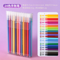 Stylo Gel Plastique 24 Couleurs Baiyi pour Journal Créatif, Graffiti, Dessin Étudiant, Encre Séchage Rapide, Marqueur, Vente en Gros
