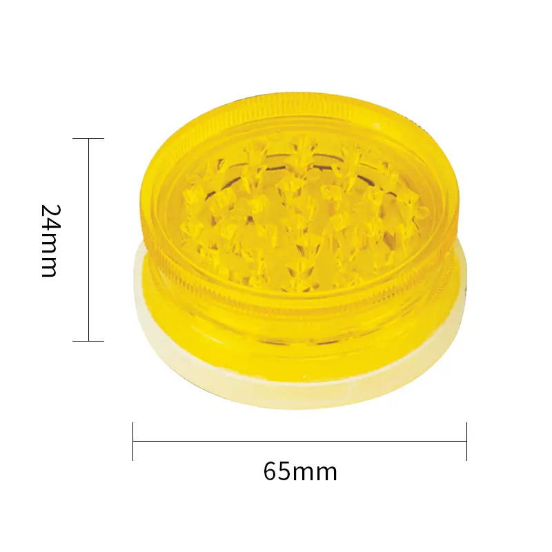 Hot sales acrylic tobacco crusher muller healthy smoking 65*24MM colorful plastic herb grinder