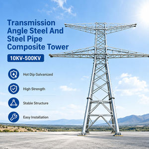 Tour de puissance en acier haute tension avec finition galvanisée pour la construction de lignes de transmission électrique aériennes - Product Image 4