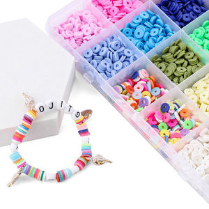 Venta caliente cuentas de arcilla Multicolor plano redondo espaciador de arcilla polimérica cuentas de cerámica suave Diy Kit de fabricación de joyas para niños - Product Image 2