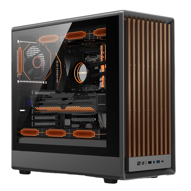 Custom New Arrival Full Tower ATX Computer Gaming PC Case with Tempered Glass Panel Steel Construction Black Color Type C Ports