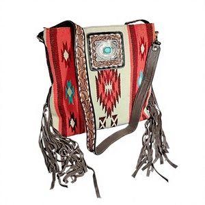 Sac bandoulière en cuir repoussé style aztèque occidental, sac à main mini pour femme, sacs en gros, vente chaude - Product Image 1