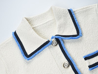 Nouvel ensemble 2 pièces pour femme style preppy été 2026 : pull tricoté à col revers de haute qualité et mini-jupe douce