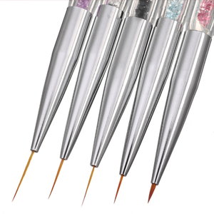 Ensemble de pinceaux à ongles à double tête avec manche diamanté 7 couleurs, pinceaux de peinture et de dessin pour la manucure au gel - Product Image 2
