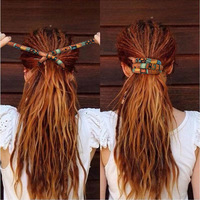 Bohème spirale serrure cheveux cravate longue Dreadlock accessoires pliable cheveux cravates fil de fer porte-queue de cheval rétro Dread bandes de cheveux