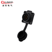 Cnlinko prise industrielle Ip68 connecteur d'alimentation plastique et métal LP16 9 broches mâle femelle Led fil étanche connecteur circulaire