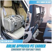 Sac de transport pour animaux de compagnie avec roues approuvé par les compagnies aériennes, pliable et détachable, chariot de transport pour animaux de compagnie avec roues