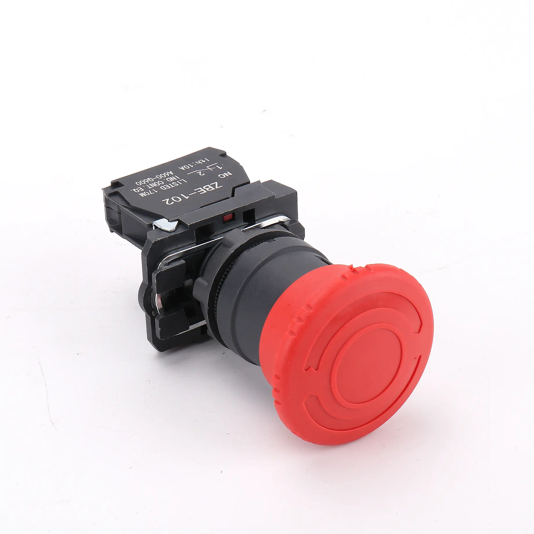 XB5-AS542 botão de emergência à prova d'água, botão de partida e parada, botão de bloqueio automático de plástico vermelho com cabeça de cogumelo 40mm NC