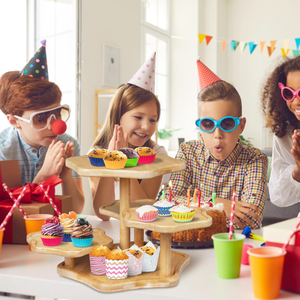 Soporte de Bambú para Cupcakes de 5 Niveles, Elegante Bandeja Decorativa para Exhibición de Postres para Fiestas, Bodas, Cumpleaños, Soporte de Pastel de Niveles - Product Image 3