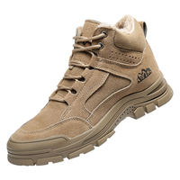 Bottes de sécurité chaudes d'hiver pour hommes, bottes mi-hautes, design classique, antidérapantes, résistantes à l'usure, chaussures de sécurité pour le travail, automne/hiver