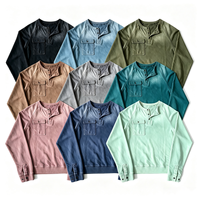 Sweat-shirt en molleton bouclette 300 g/m² en coton, couleur personnalisée, vierge, effet délavé, pour fabricants de vêtements