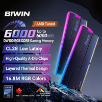 مجموعة ذاكرة الألعاب BIWIN DW100 بسعة 32 جيجابايت (16 جيجابايت × 2) DDR5 6000 CL28 A-die RGB متوفرة بالجملة لأجهزة الكمبيوتر المكتبية للألعاب