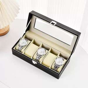 Cofanetto <span class=keywords><strong>Porta</strong></span> <span class=keywords><strong>Orologi</strong></span> a 24 Scomparti con Vetrina Espositiva in Plastica Nera per <span class=keywords><strong>Uomo</strong></span> Organizzatore per Collezione di <span class=keywords><strong>Orologi</strong></span> con Logo Personalizzato - Product Image 4