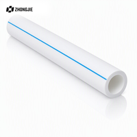 Tuyau d'eau PPR 20mm 25mm 32mm 40mm 50mm 63mm PN20 PN25 pour alimentation en eau chaude et froide, tube de plomberie en plastique à fusion thermique, vert et blanc