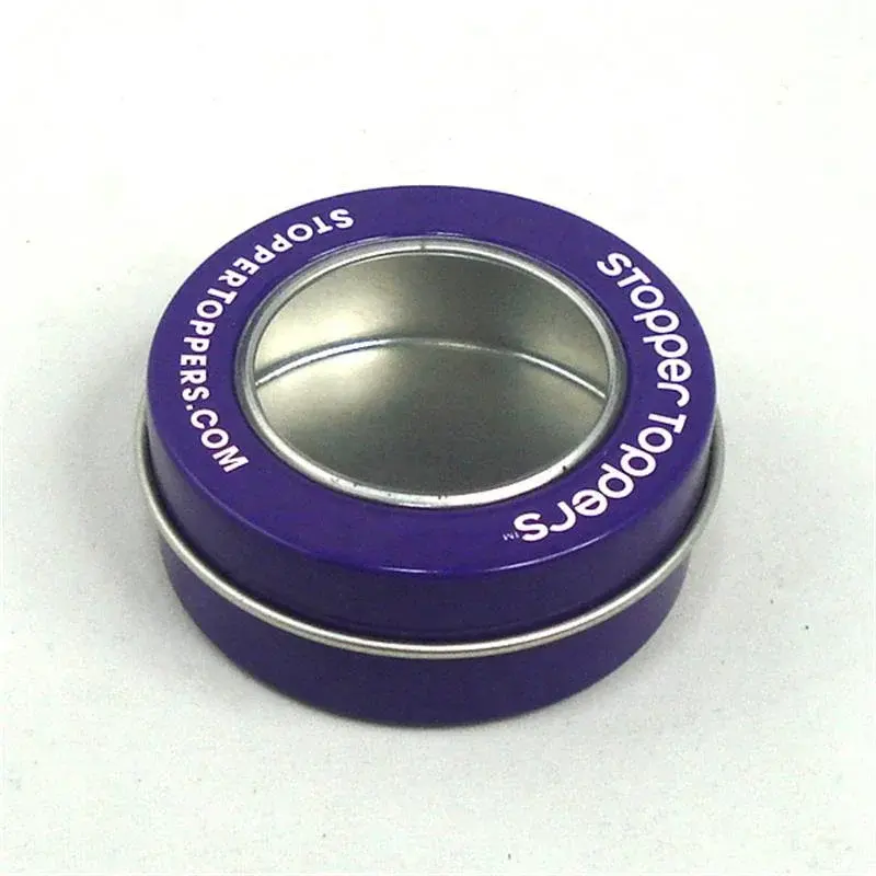 Fabrik Direkt verkauf Logo Gedruckte runde zylindrische Mini Candle Mint Lippen balsam Blechdose mit Fenster deckel