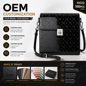 Bolso Bandolera de Cuero PU Brillante para Hombre con Logotipo Personalizado, Bolso Mensajero de Lujo con Solapa, Bolso de Hombro de Gran Capacidad para Negocios y Uso Diario, OEM ODM - Product Image 1