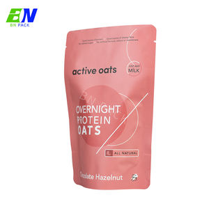 MOQ 500 pièces, sacs en plastique de qualité alimentaire CPP, noir mat, sacs en mylar, feuille d'aluminium, pochette debout avec fermeture éclair, fenêtre transparente, salade, collation, nourriture - Product Image 4