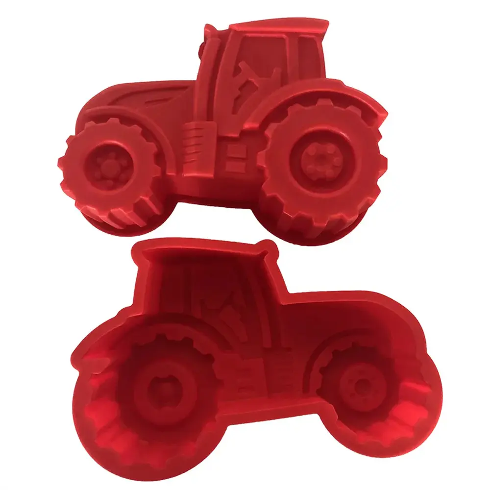 6 Cavity Cartoon Train 3D Silicone Cake Mold locomotive handmade Soap Mould Large Size Tractor Chocolate Baking Decorating Tool