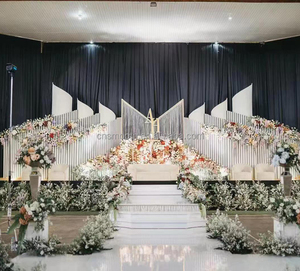 Toile de fond de <span class=keywords><strong>mariage</strong></span> personnalisée lisse, structure blanche, panneau de fond pour événements, fête, activités de <span class=keywords><strong>mariage</strong></span> - Product Image 4