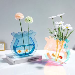 Transparent Acrylic <b>Vase</b> Fishbowl Flower Arrangement Box Creative Home Decoration Tabletop Decoration Acrylic <b>Fish</b> tank <b>Vase</b> - Product Image 5