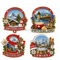 Sous-verre en MDF personnalisé avec scène hivernale de Noël en Suisse, motif Matterhorn, souvenir de voyage alpin, pour tasses et verres