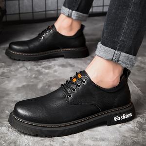 Bottes basses en cuir pour hommes, style britannique, nouvelle collection automne, décontractées et élégantes, avec détails rétro - Product Image 2